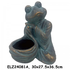 Handcrafted Frog Planter Statues Frogs Holding Planters For Home And Garden Decoration