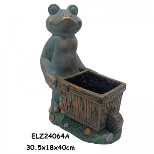 가정과 정원 훈장을 위한 재배자를 들고 손으로 만들어진 개구리 재배자 동상 개구리
