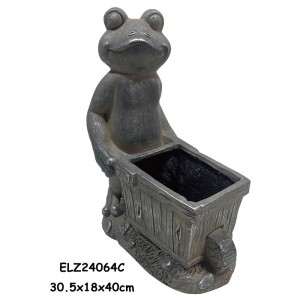 Handcrafted Frog Planter Statues Frogs Holding Planters For Home And Garden Decoration
