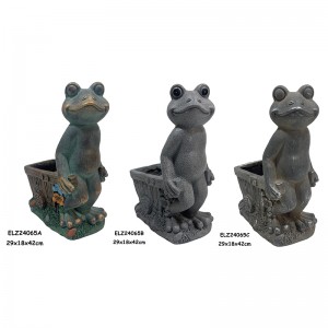Handcrafted Frog Planter Statues ກົບຖື Planters ສໍາລັບເຮືອນແລະສວນ