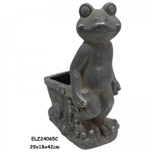 Рачно изработени жаби засадување статуи Жаби кои држат жардинери за декорација на домот и градината
