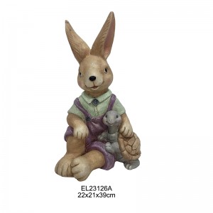Ručně vyráběné figurky králíka duo s hlemýždím králíka pro velikonoce a zahradní dekorace