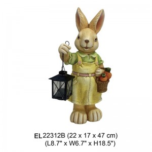 Стоящий кролик ручной работы с фонарем, украшение для сада, статуи кролика-кролика