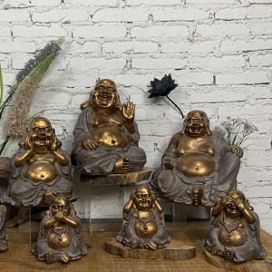 Artes e ofícios em resina Estatuetas de Buda Feliz