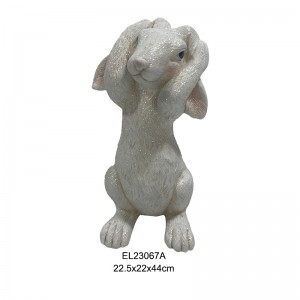 Hear No Evil Statue di coniglio pasquale Decorazione primaverile per interni ed esterni Decorazioni per le vacanze