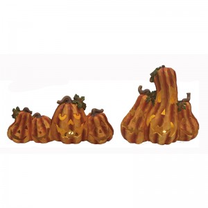 Resin Arts & Craft Halloween Colored Jack-o’-lanterns Pumpkin tier with Light Trick-Or-Treat Decorations indoor-outdoor statues