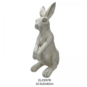 Lustrous White Rabbit Garden Statue Rabbit Ornament Indoor and Outdoor Spring Easter