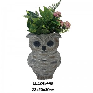 Owl-Shaped Planter Statues Owl Deco-Pot Garden Planters Garden Pottery Indoor and Outdoor