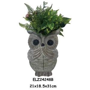 Owl-Shaped Planter Statues Owl Deco-Pot Garden Planters Garden Pottery Indoor and Outdoor