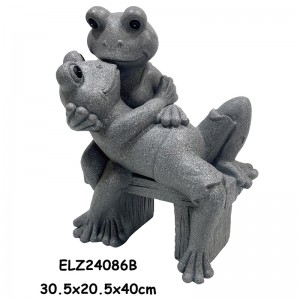 Madulaon nga Frog Couple Statues nga Naglingkod Sa Bangko Katingad-an nga mga Bak nga Nag-snuggling Sa Kaligoanan sa Indoor Outdoor Dekorasyon