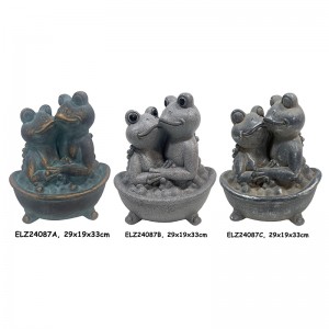 Estatuas de parella de rana juguetona descansando en bancos ranas caprichosas acurrucadas en baños decoración interior y exterior