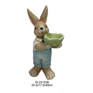 مجسمه خرگوش با تخم مرغ عید پاک خرگوش با گلدان تخم مرغ عید پاک تزیین دست ساز باغ در داخل و خارج