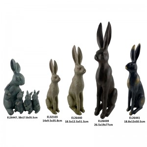 घर र बगैचाको लागि खरगोश मूर्तिहरू इस्टर बनी आधुनिक खरगोश मूर्तिहरू