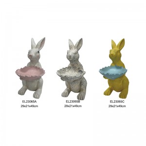 Rabbit on Egg Stand Dish Holder Rabbit Whimsy Meets Functionality Spring Decors Indoor and Outdoor