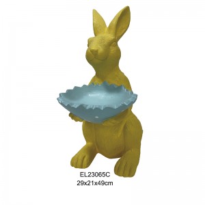 Rabbit on Egg Stand Dish Holder Rabbit Whimsy Meet Functionality Spring Decors Indoor and Outdoor