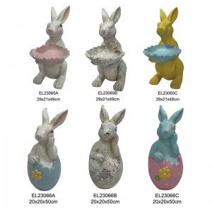Rabbit on Egg Stand Dish Holder Rabbit Whimsy Meets Functionality Spring Decors Indoor and Outdoor