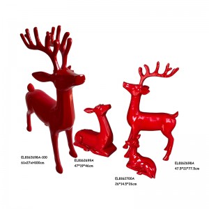Estatuas combinadas de renos abstractos navideños artesanales de resina