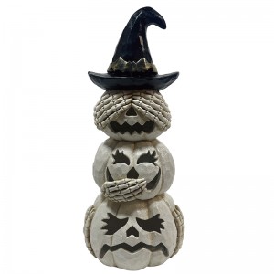 Resin Arts & Craft Halloween Pumpkin Jack-o’-Lantern Tiers decorations indoor-outdoor statues
