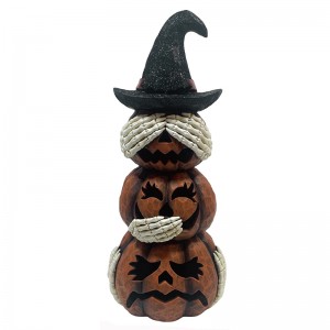 Resina Arts & Craft Halloween Pumpkin Jack-o'-Lantern Tiers decorazioni statue per interni ed esterni