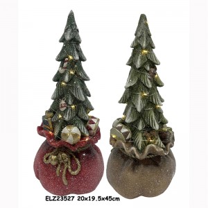 Resin Arts & Crafts DECOR ANG MGA CHRISTMAS TREES NA MAY SLEIGH REINDEER CAR NA MAY LED LIGHTS