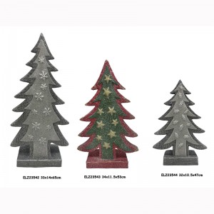 樹脂アート&クラフト LEDライト付きトナカイのそり車付きクリスマスツリー装飾