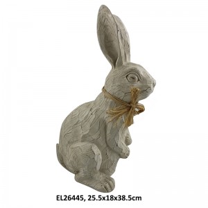 Rustic Rabbit Figurines Collection Stone ສໍາເລັດຮູບ Easter Bunnies ເຮືອນແລະສວນຕົກແຕ່ງ
