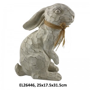 Rustic Rabbit Figurines Collection Stone Finished Easter Bunnies Home and Garden Decor