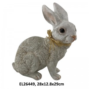 Col·lecció de figures de conills rústics Conillets de Pasqua acabats en pedra Decoració per a la llar i el jardí
