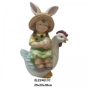 Rustic Whimsy Duck and Chick Rider Statues Garden and Home Decoration Indoor Outdoor