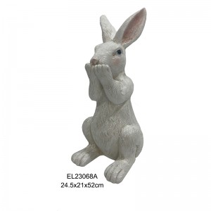 Speak No Evil Rabbit Statue Collection Garden Decoration Easter Rabbits Bunny Figurine