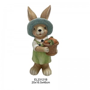 ສວນລະດູໃບໄມ້ປົ່ງ ຫຼື ສວນຕົກແຕ່ງພາຍໃນເຮືອນ Rabbit Delight with Carrots Easter Eggs Harvest Helper Rabbit with Straw Hat