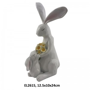 Spring Time Easter Decor Floral Rabbit Figurines Handmade Seasonal Decorations