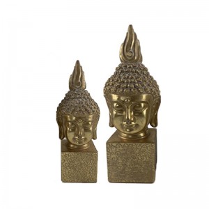 Resin Arts & Crafts Buddha-huvud med statyetter