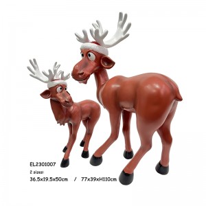 Resin Arts & Craft Funny Standing Christmas Reindeer Statue