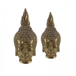Figurines de tête de Bouddha thaïlandais en résine Arts & Crafts
