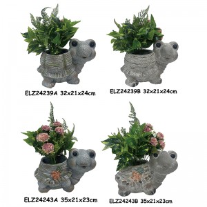 Vėžlio formos sodinukų statulos Vėžlio deko-vazono sodo vazonai Sodo keramika viduje ir lauke
