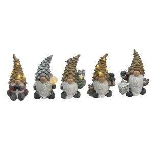 Resin Handmade Art & Crafts Twinkle-Beard Christmas Gnomes Ornament: Figurines Handcrafted with a Festive Glow
