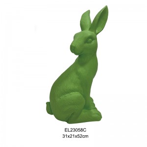 Živá textura zelené žuly Elegantní alabastrový králík Dekor Velikonoční jarní dům a zahrada