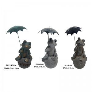Whimsical Design Frogs Holding Umbrellas Reading Books Lounging On Beach Chairs Home And Garden Decor