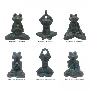 Hiroviti dizajni Meditirati Istezanje poza Razigrani kipovi žaba Vrtovi Terase Unutarnja dekoracija