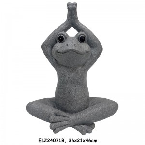 Причудливи дизайни Медитирайте Поза за разтягане Статуи на игрива жаба Градини Патио Вътрешна декорация