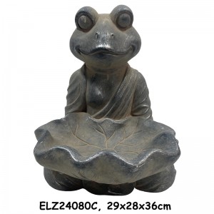 Whimsical Frog Holding Lily Pads Lovely Frog Statues Decor for Gardens Patios Indoor Spaces