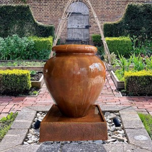 Fiber Resin Big Jar Fountain Garden Water Funktsioon