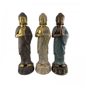 Statues et figurines de Bouddha debout en résine pour arts et métiers