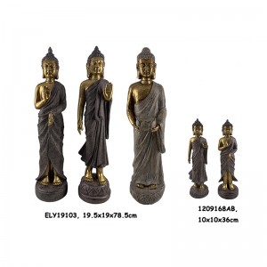 Sveķu māksla un amatniecība stāvošas Budas statujas un figūriņas