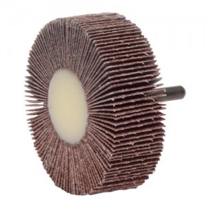 1-1/2″ x 1″ (1/4″ shaft) Aluminum Oxide Flap Wheel with Premium X-flexed Cotton Cloth