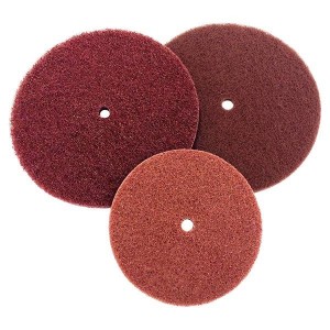 6in Non woven abrasive round shape flocking hand pad nylon fiber scouring pad for metal polishing