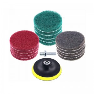 3 Inch 75mm Round Hook and Loop abrasive Scouring Pad Industrial Heavy Duty Nylon Cleaning Cloth