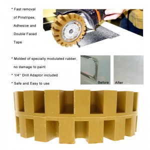 [Copy] 4inch Rubber Eraser Wheel w/arbor pinstripe sticker decal tape glue adhesive remover