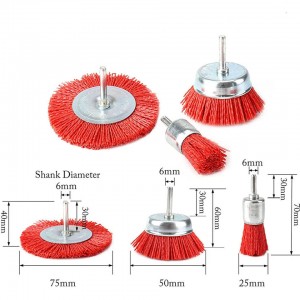 [Copy] 3 Piece Nylon Filament Abrasive Wire Brush Wheel & Cup Brush Set with 1/4 Inch Shank for Removal of Rust